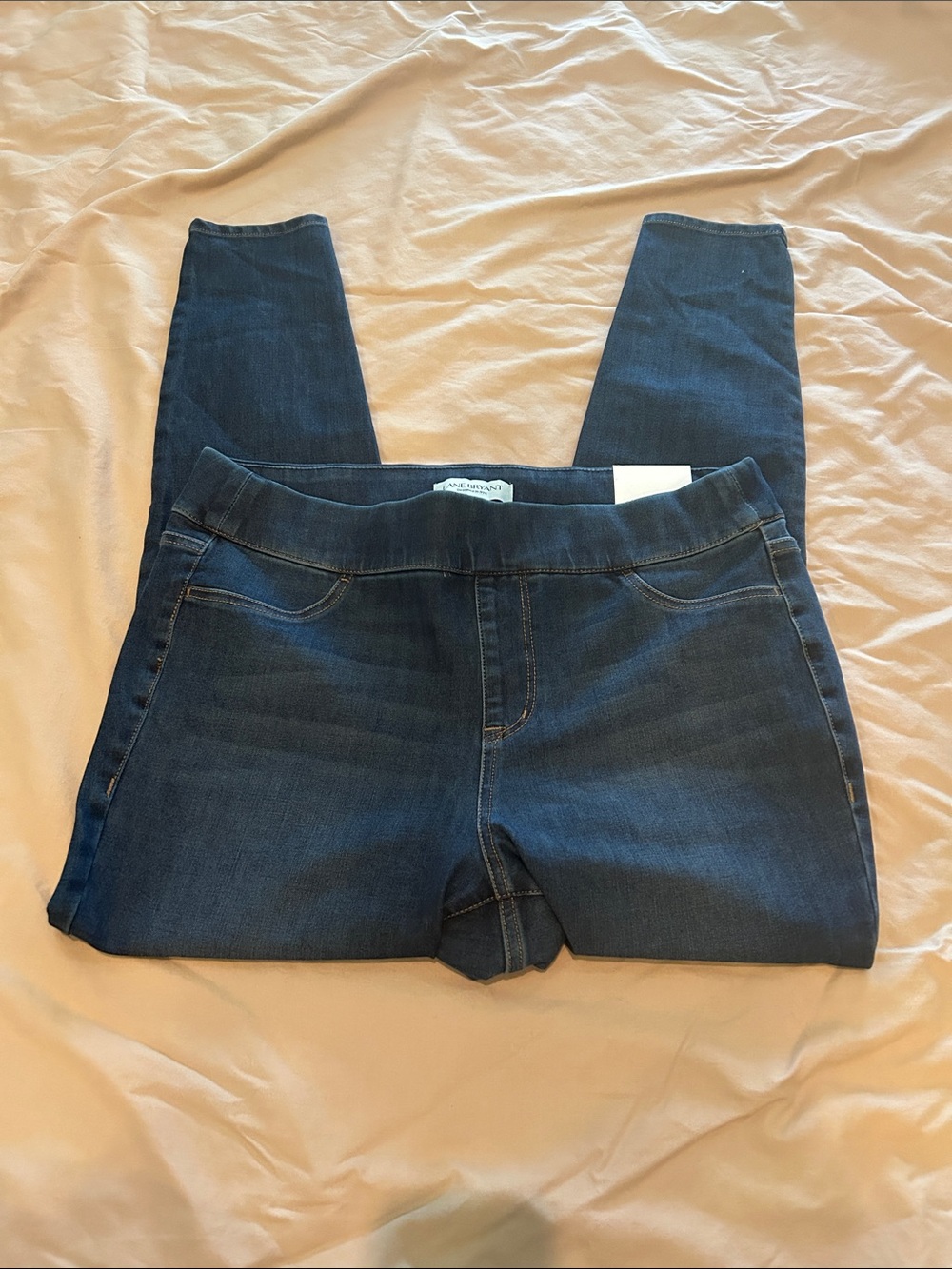 Lane Bryant Dark Blue Skinny Pull-On Jeans